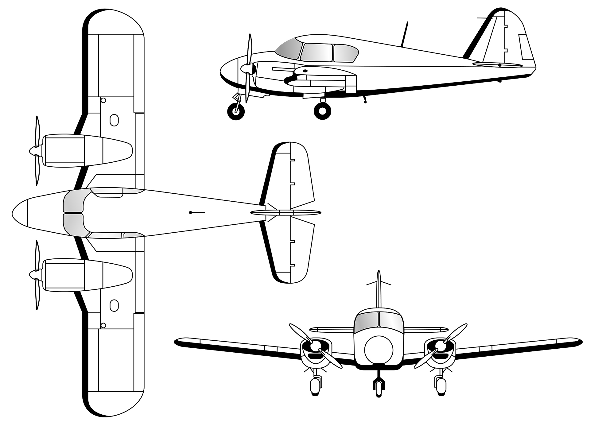 Piper pa-34 Seneca чертежи