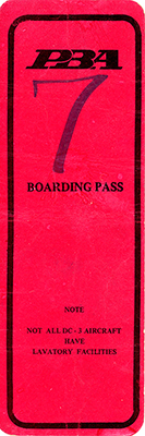 1985: PBA Boarding Pass Card