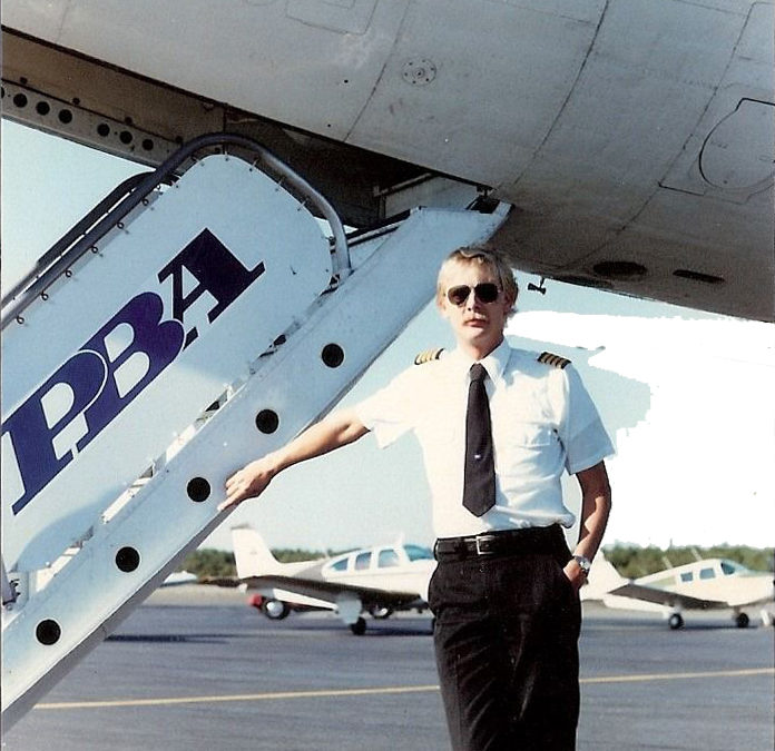 Captain Pete Johnson, photographed at Hyannis, MA (HYA), in the early 1980s