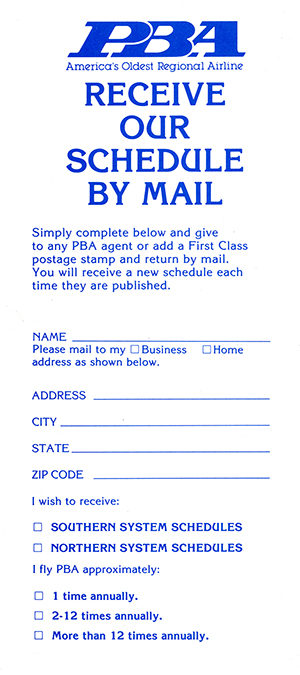 1984/May: Schedule-by-mail Order Form